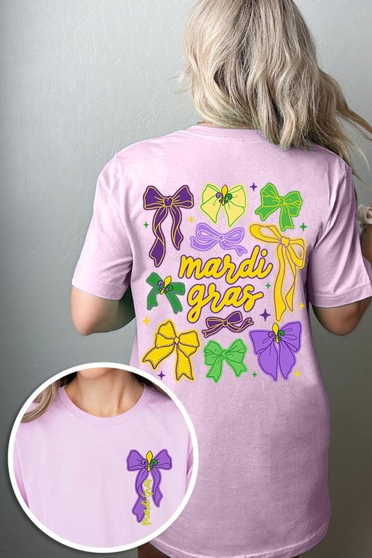 Mardi Gras Coquette Bows Graphic Plus Tee