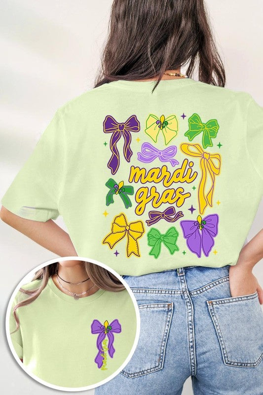 Mardi Gras Coquette Bows Graphic Plus Tee