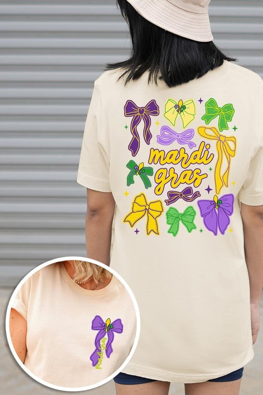 Mardi Gras Coquette Bows Graphic Plus Tee