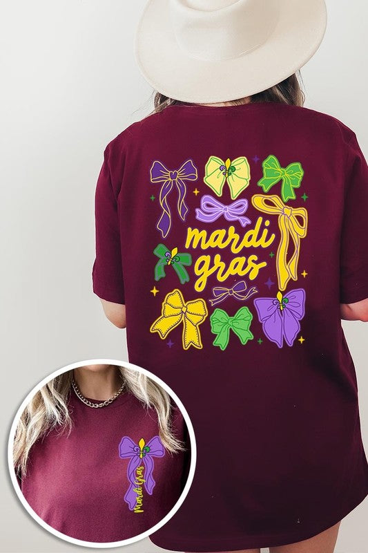 Mardi Gras Coquette Bows Graphic Plus Tee