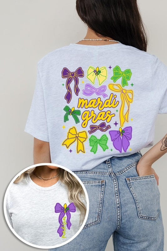 Mardi Gras Coquette Bows Graphic Plus Tee