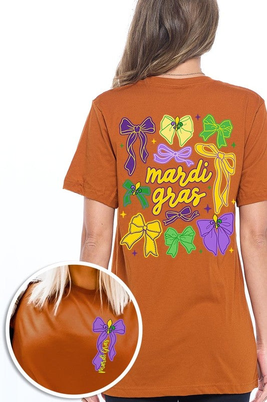 Mardi Gras Coquette Bows Graphic Plus Tee