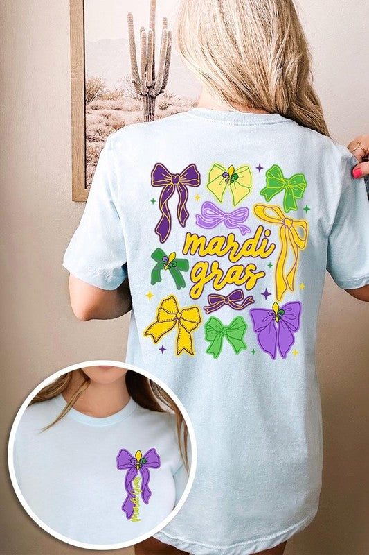 Mardi Gras Coquette Bows Graphic Plus Tee