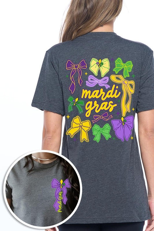 Mardi Gras Coquette Bows Graphic Plus Tee