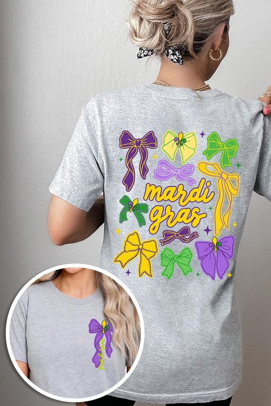 Mardi Gras Coquette Bows Graphic Plus Tee