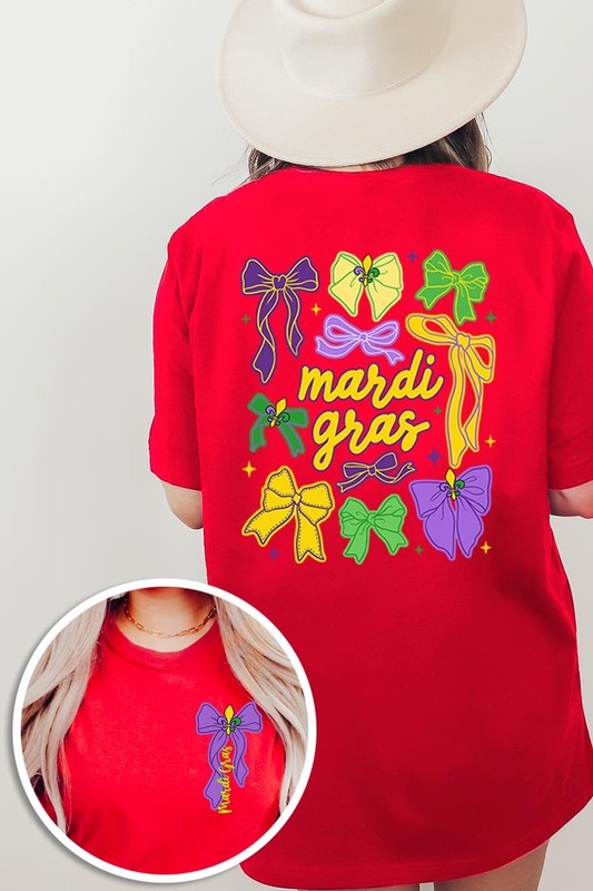 Mardi Gras Coquette Bows Graphic Plus Tee