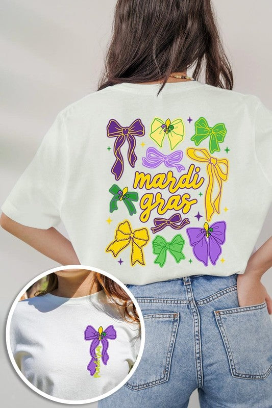 Mardi Gras Coquette Bows Graphic Plus Tee