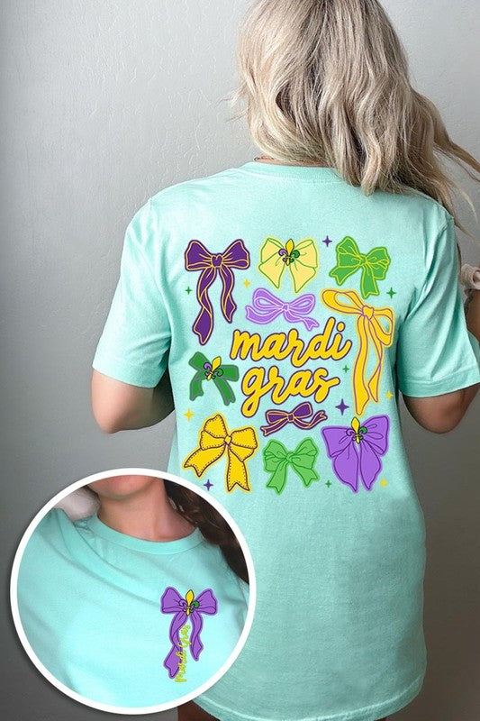 Mardi Gras Coquette Bows Graphic Plus Tee