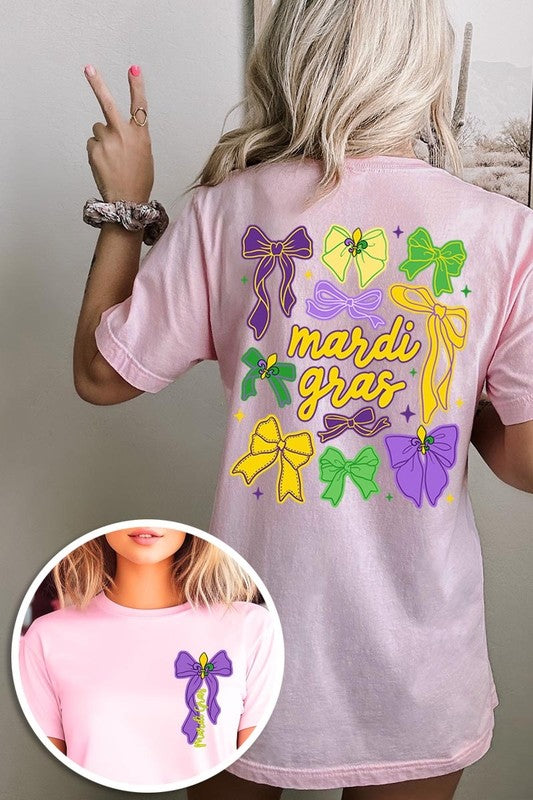 Mardi Gras Coquette Bows Graphic Plus Tee