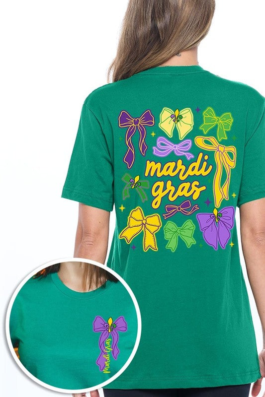 Mardi Gras Coquette Bows Graphic Plus Tee