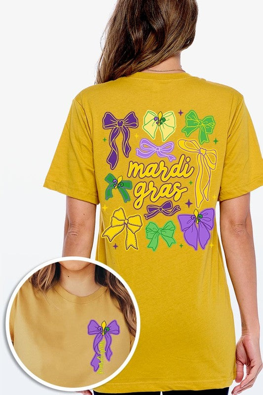 Mardi Gras Coquette Bows Graphic Plus Tee