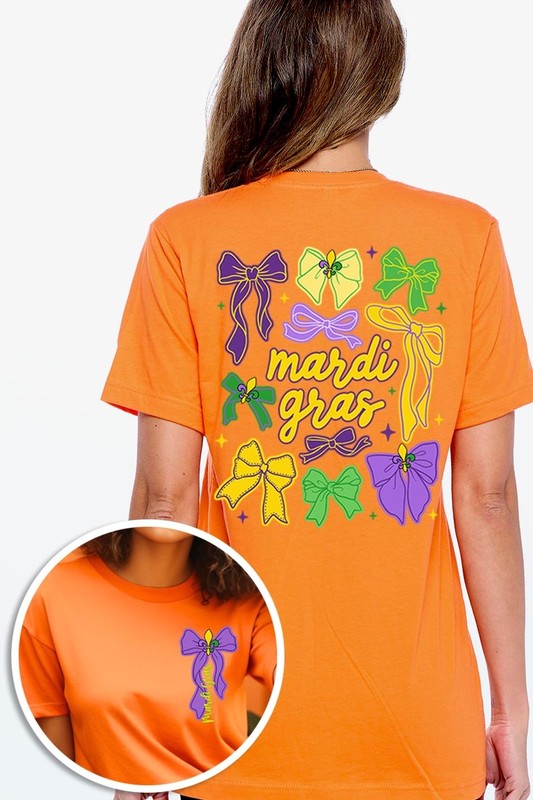 Mardi Gras Coquette Bows Graphic Plus Tee