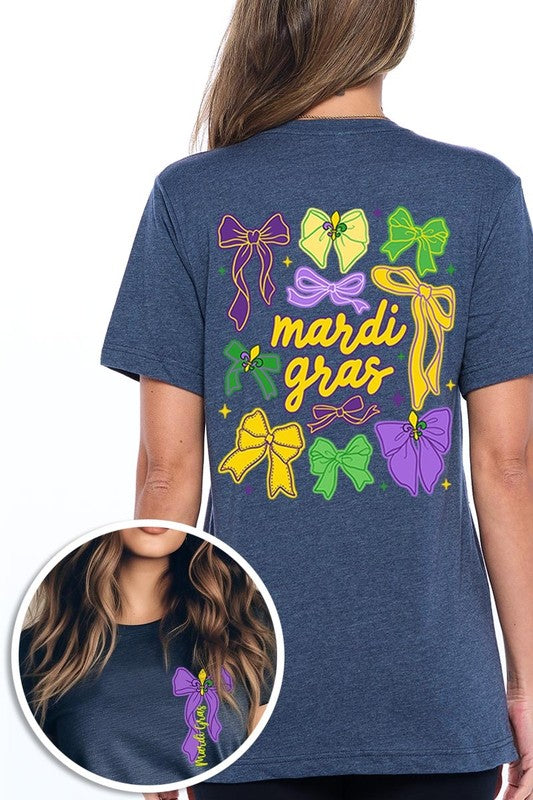 Mardi Gras Coquette Bows Graphic Plus Tee