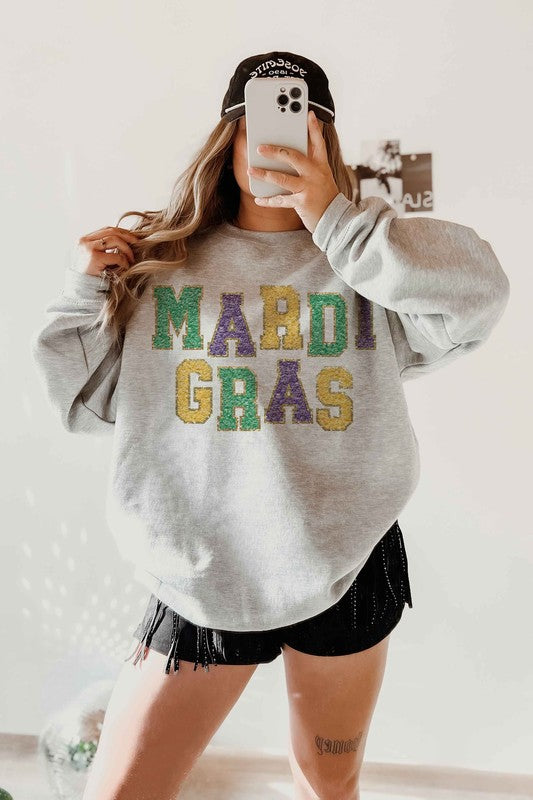 MARDI GRAS GRAPHIC SWEATSHIRT