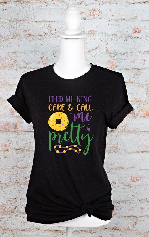 Feed Me King Cake Graphic Short Sleeve Tee