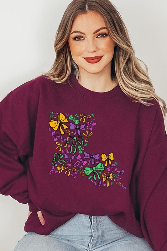 Louisiana Mardi Gras coquette Graphic Sweatshirt