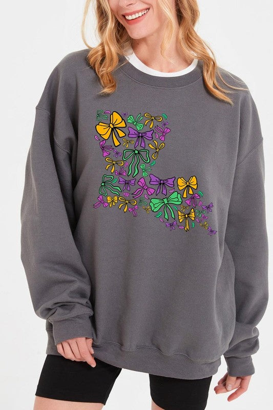 Louisiana Mardi Gras coquette Graphic Sweatshirt