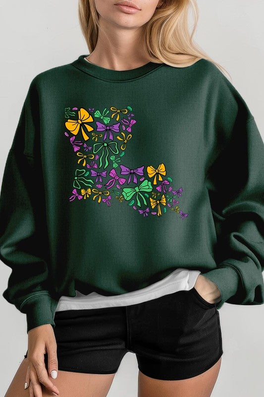 Louisiana Mardi Gras coquette Graphic Sweatshirt