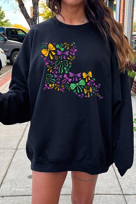 Louisiana Mardi Gras coquette Graphic Sweatshirt