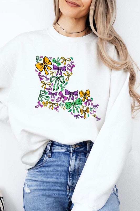 Louisiana Mardi Gras coquette Graphic Sweatshirt