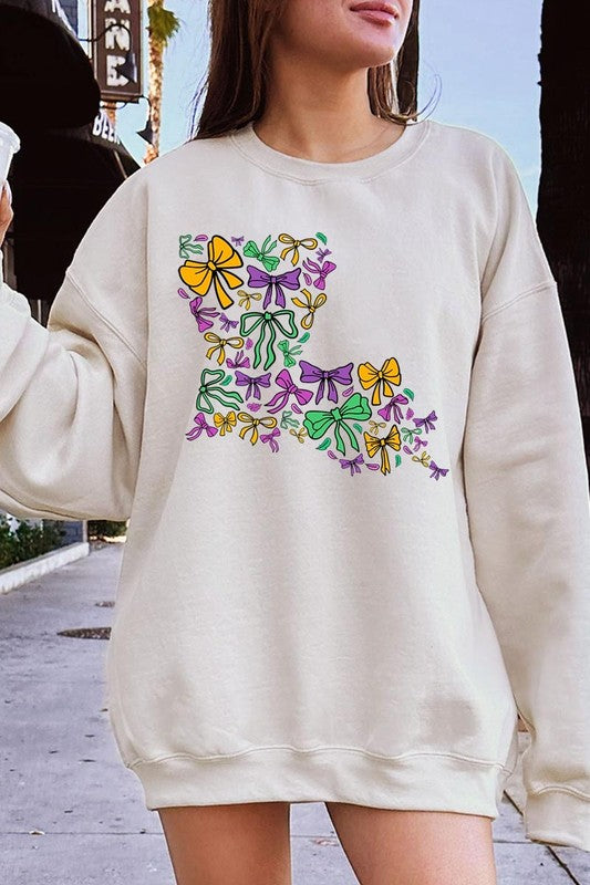 Louisiana Mardi Gras coquette Graphic Sweatshirt