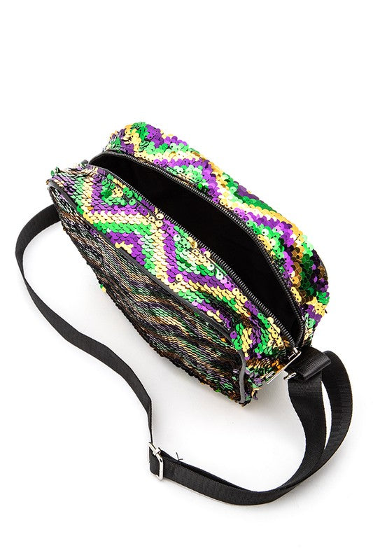 Mardi Gras Sequins Crossbody Bag