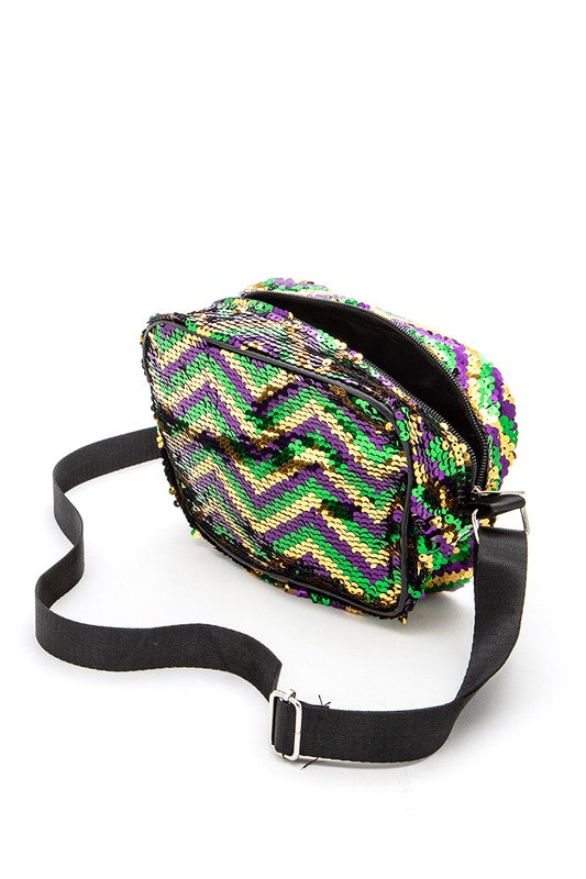 Mardi Gras Sequins Crossbody Bag