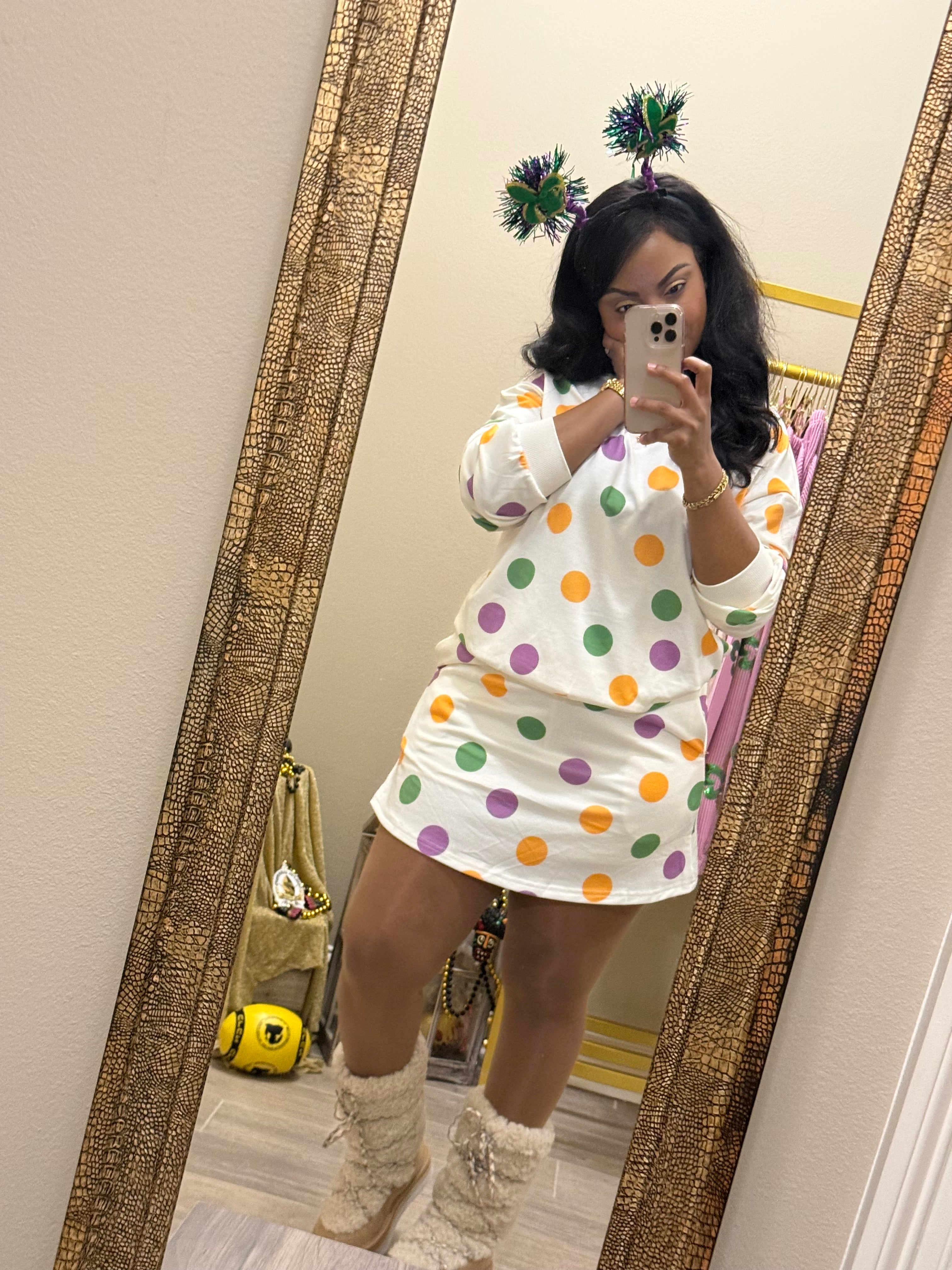 Mardi Gras Polka Dot Set