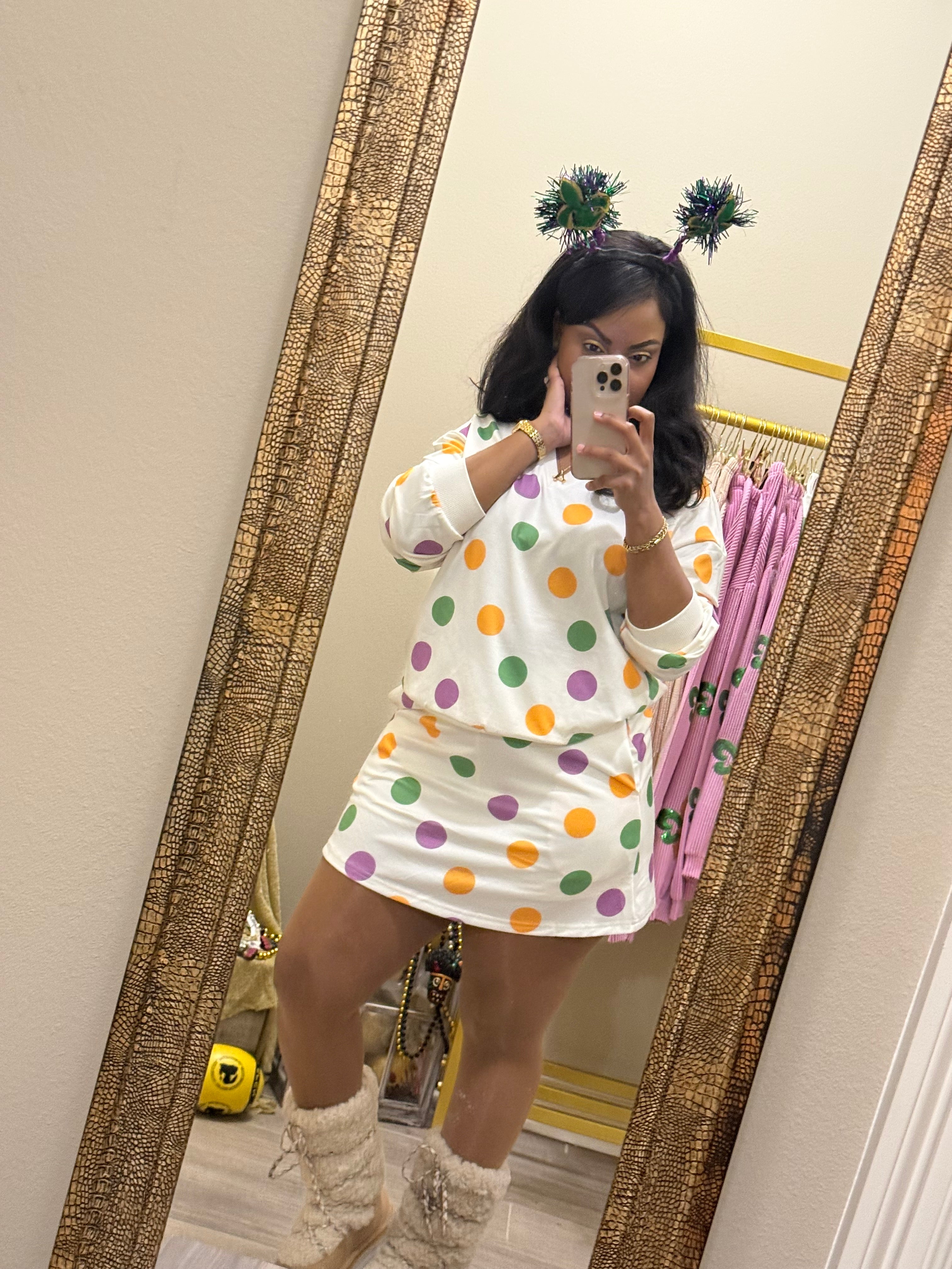 Mardi Gras Polka Dot Set