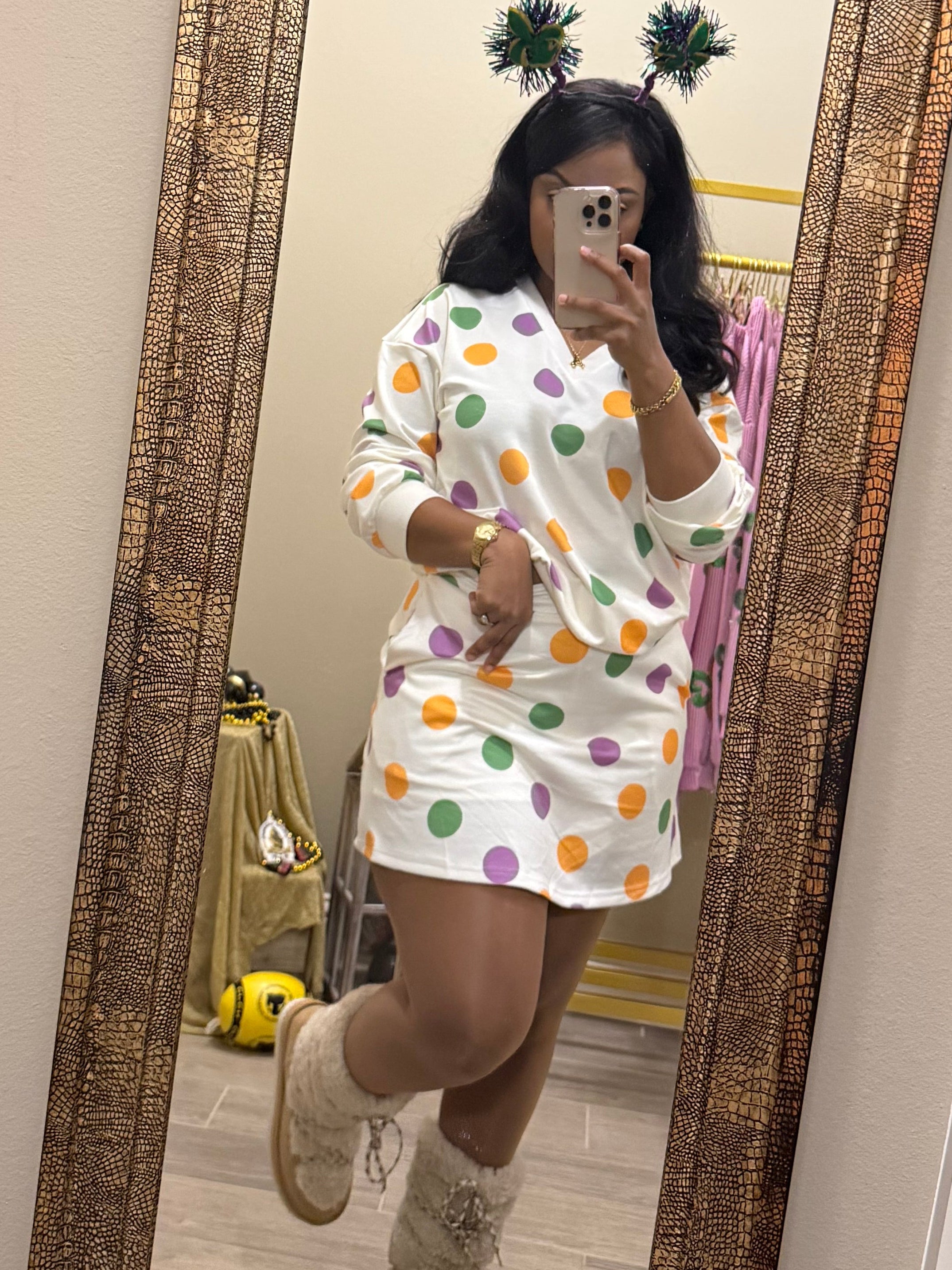 Mardi Gras Polka Dot Set