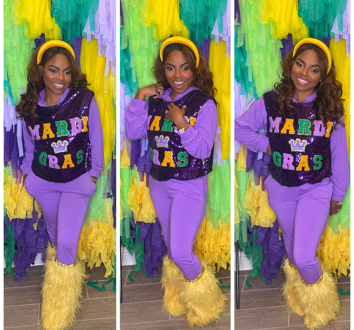 Sequin Mardi Gras Vest