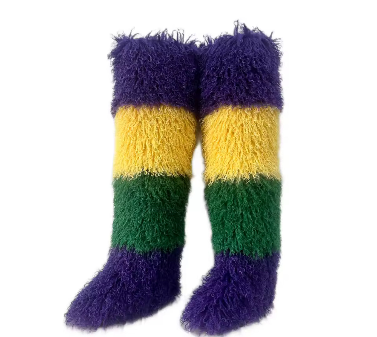 Furry Mardi Gras Boots