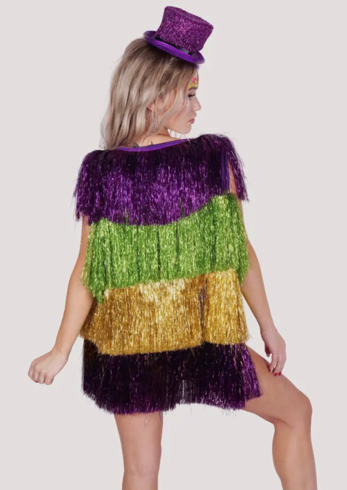 Mardi Gras Fringe Vest