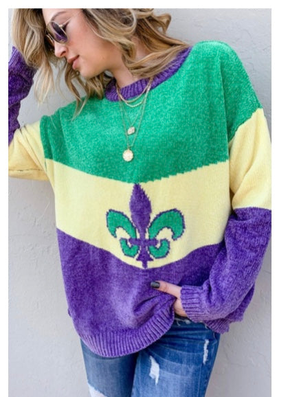 Vintage Mardi Gras Sweater