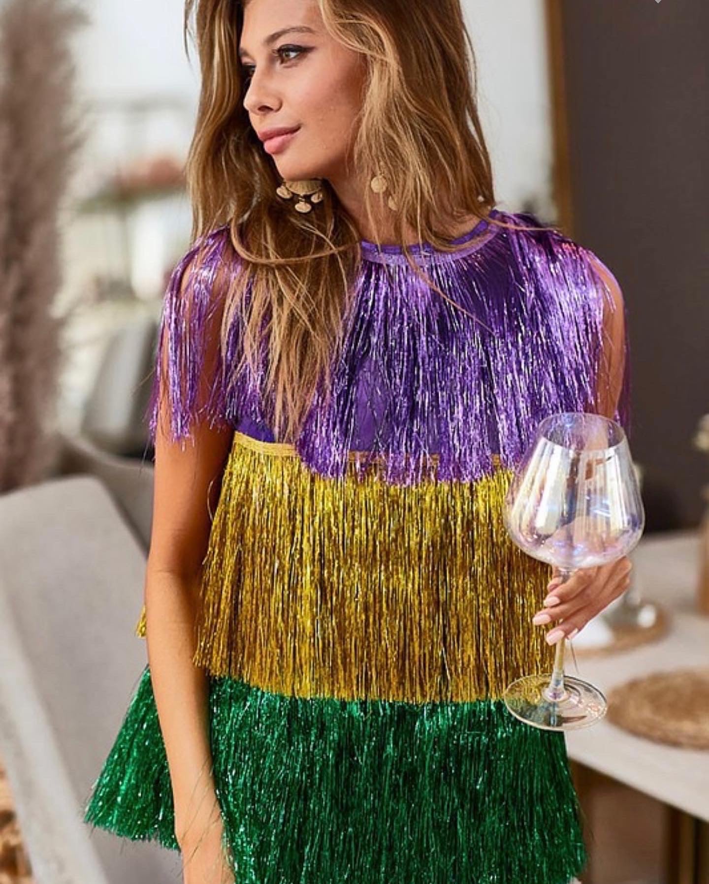 Mardi Gras Tinsel Vest